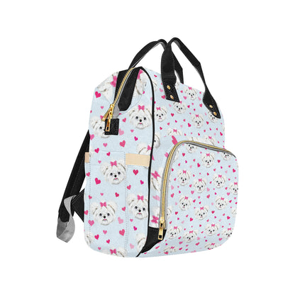 Maltese Pattern Print Design 03 Diaper Bag Backpack