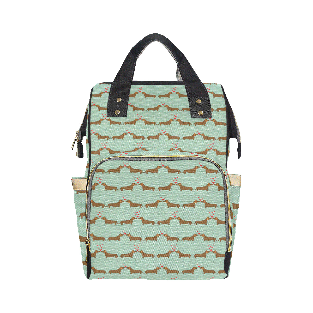 Dachshund Pattern Print Design 02 Diaper Bag Backpack