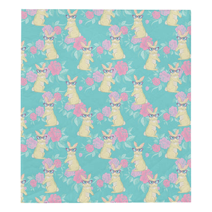 Rabbit Pattern Print Design RB05 Premium Quilt