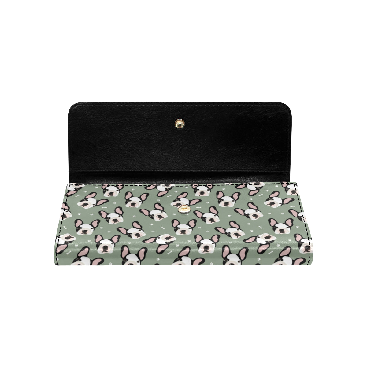 Boston Terrier Pattern Print Design 05 Women's Trifold Wallet