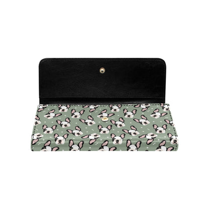 Boston Terrier Pattern Print Design 05 Women's Trifold Wallet