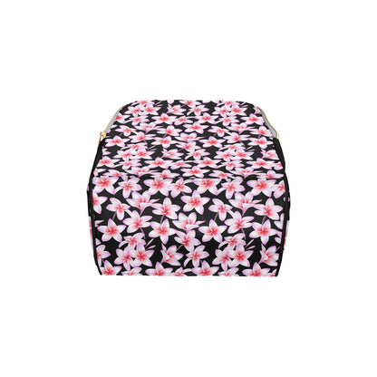 Pink Plumeria Pattern Print Design PM09 Diaper Bag Backpack