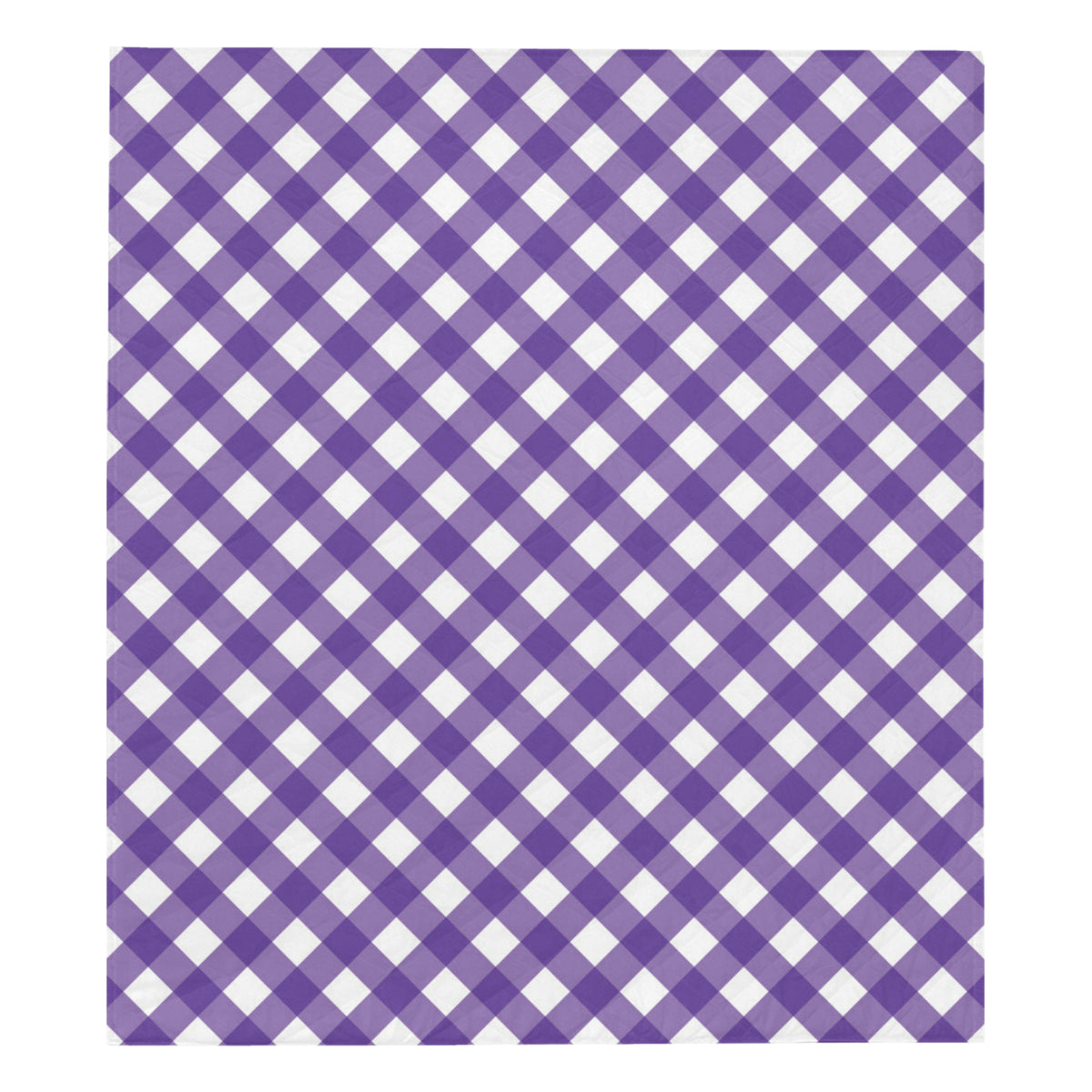 Gingham Purple Pattern Print Design 03 Premium Quilt