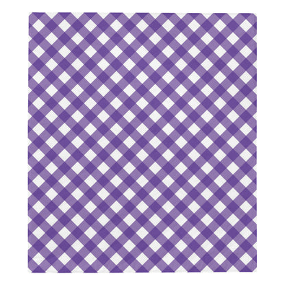 Gingham Purple Pattern Print Design 03 Premium Quilt
