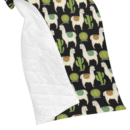 Alpaca Cactus Pattern Print Design 07 Premium Quilt