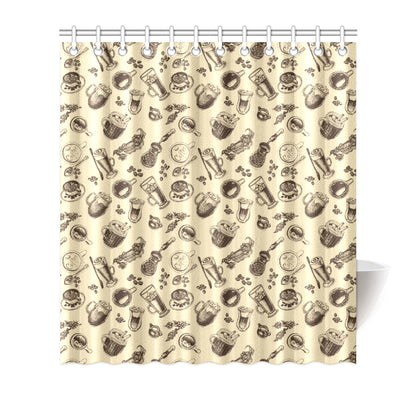 Coffee Pattern Print Design 05 Shower Curtain
