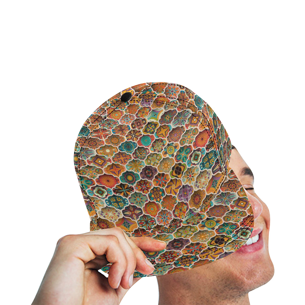 Mandala Mosaic Themed Design Print Snapback Cap