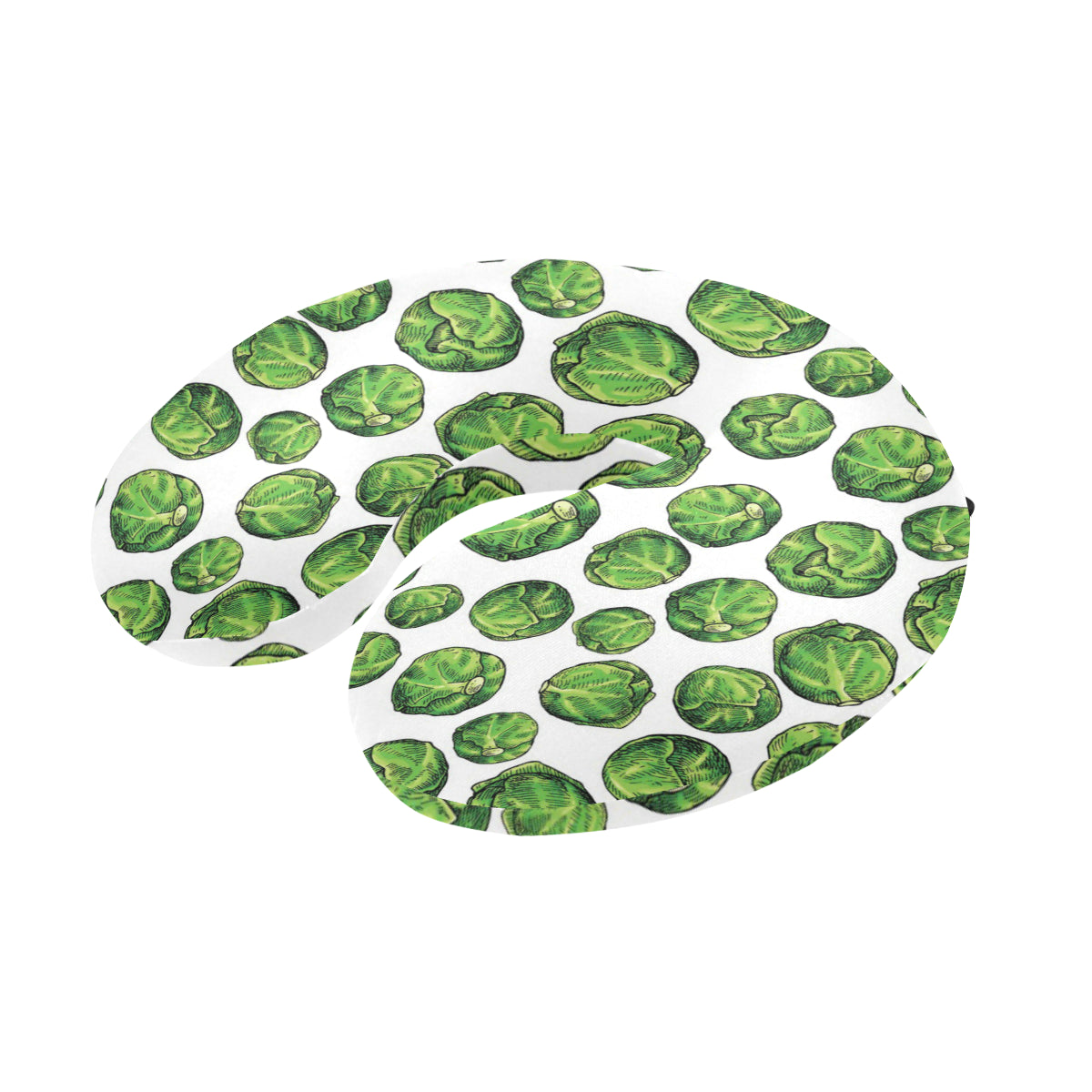 Brussels Sprouts Pattern Print Design 02 U-Shaped Travel Neck Pillow