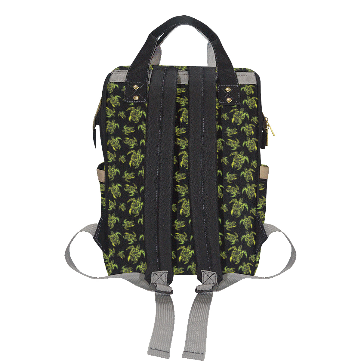 Green Tribal Turtle Polynesian Themed Diaper Bag Backpack