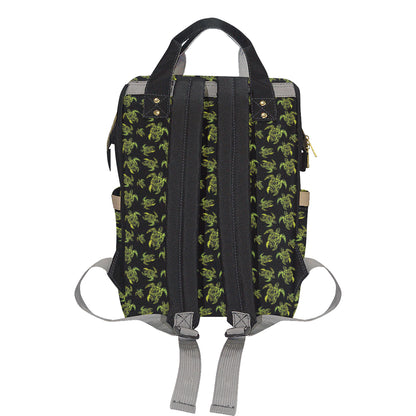 Green Tribal Turtle Polynesian Themed Diaper Bag Backpack
