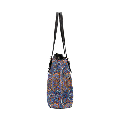 Mandala Boho Chic Design Print Leather Tote Bag