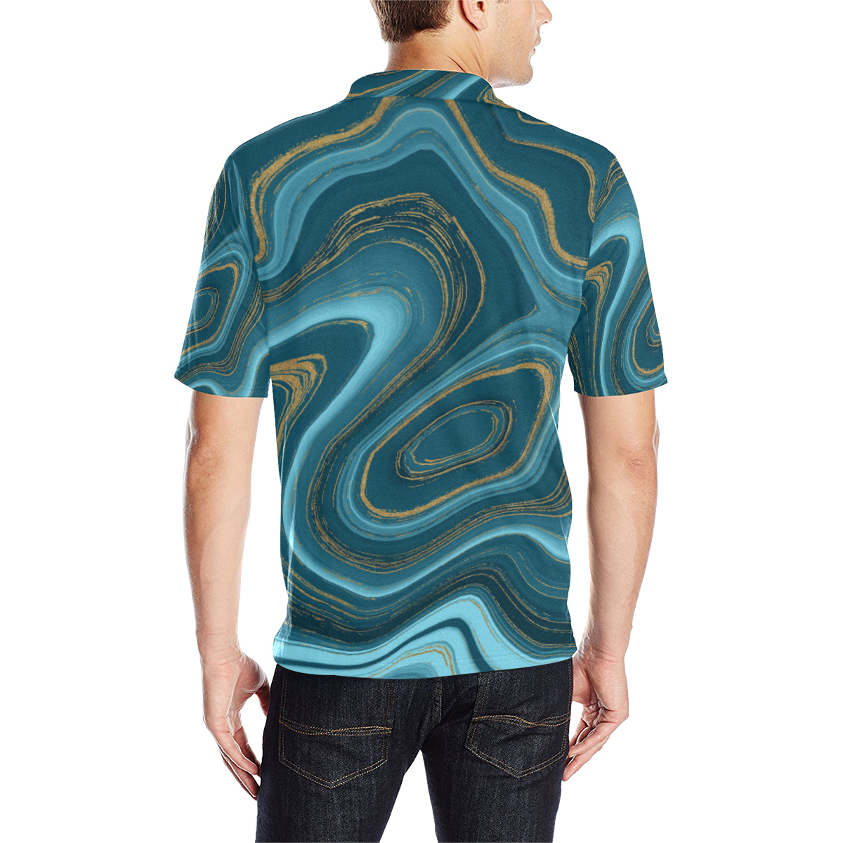 Liquid Pattern Print Design 04 Men Polo Shirt