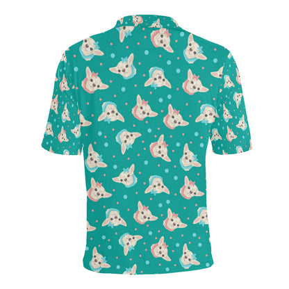 Chihuahua Polka Dot Pattern Men Polo Shirt