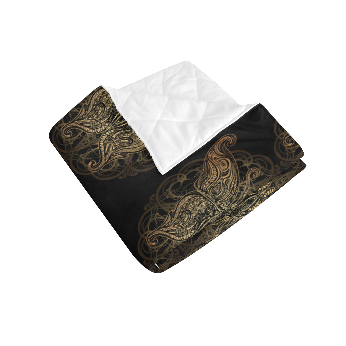 Gold Butterfly Ornamental Premium Quilt