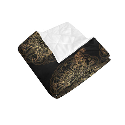 Gold Butterfly Ornamental Premium Quilt