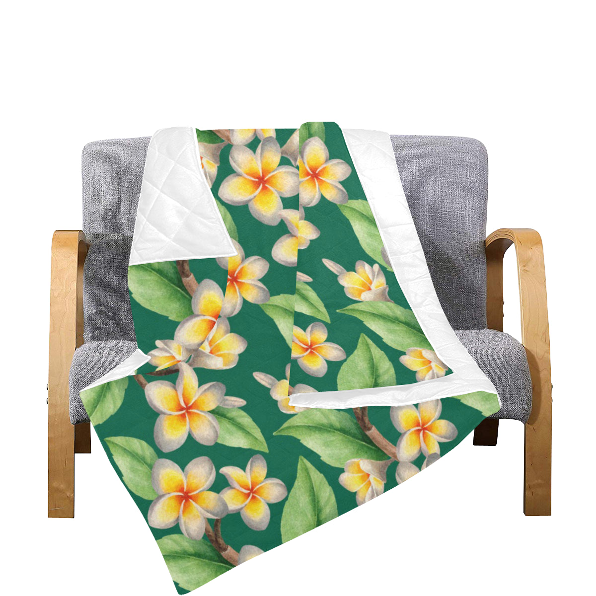 Plumeria Pattern Print Design PM07 Premium Quilt
