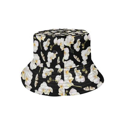 Orchid White Pattern Print Design OR011 Unisex Bucket Hat