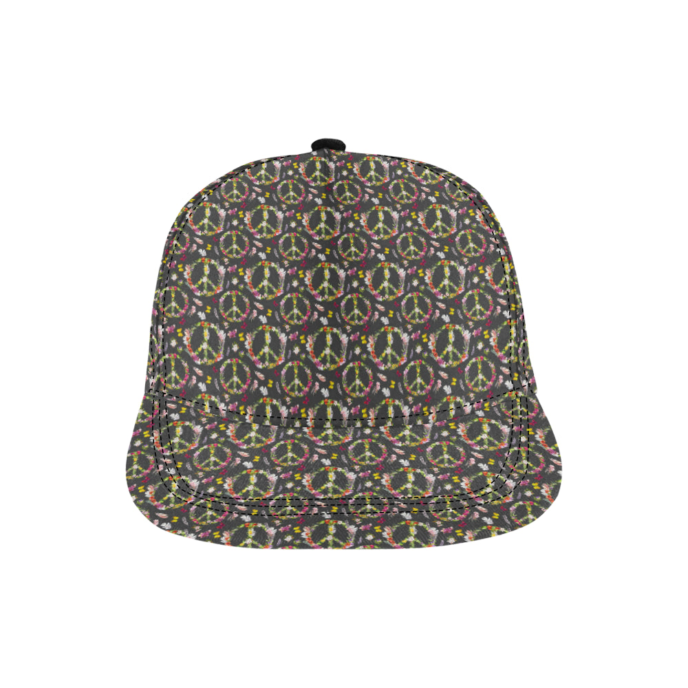 Peace Sign flowers Design Print Snapback Cap