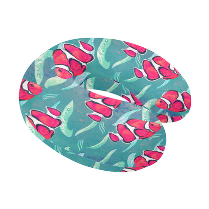 Clownfish Pattern Print Design 02 U-Shaped Travel Neck Pillow