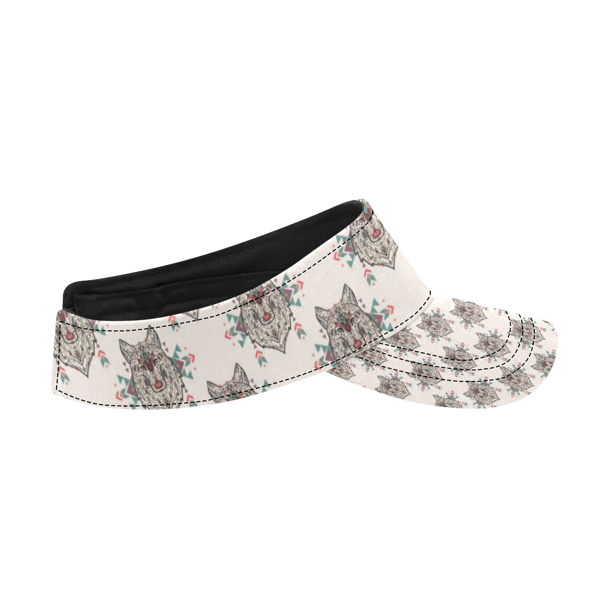 Aztec Wolf Pattern Print Design 01 Unisex Sun Visor