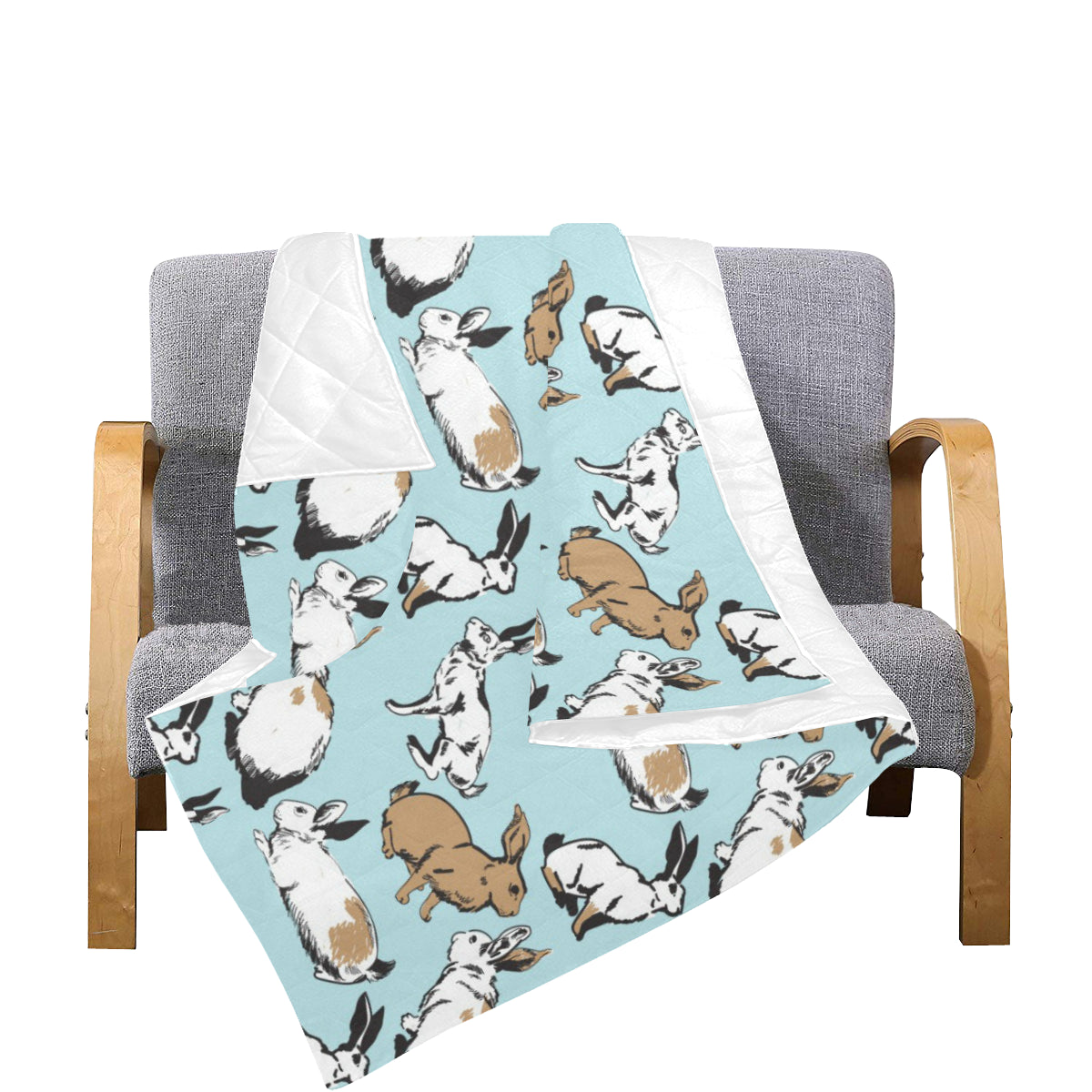 Rabbit Pattern Print Design RB018 Premium Quilt