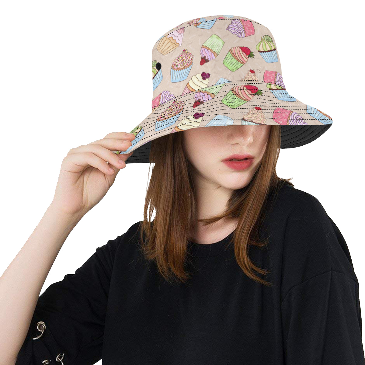 Cupcake Pattern Print Design CP06 Unisex Bucket Hat