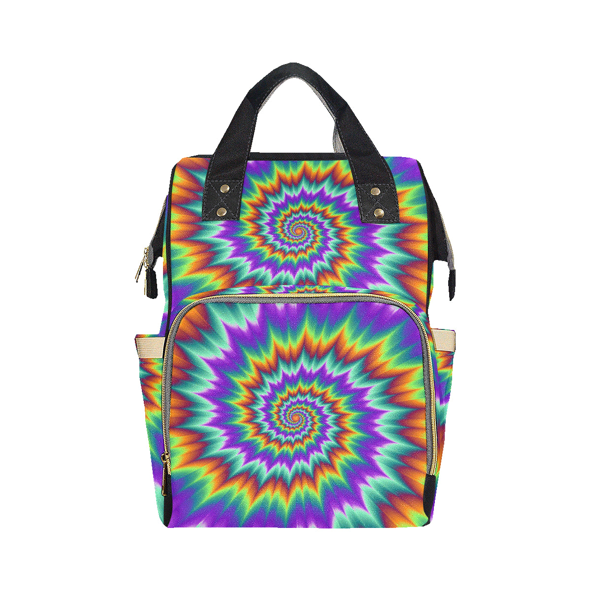 Optical illusion Pulsing fiery spirals Diaper Bag Backpack