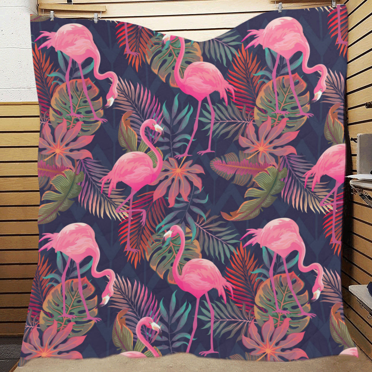 Flamingo Tropical Pattern Premium Quilt