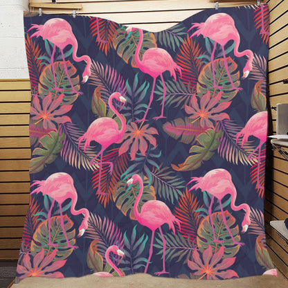 Flamingo Tropical Pattern Premium Quilt