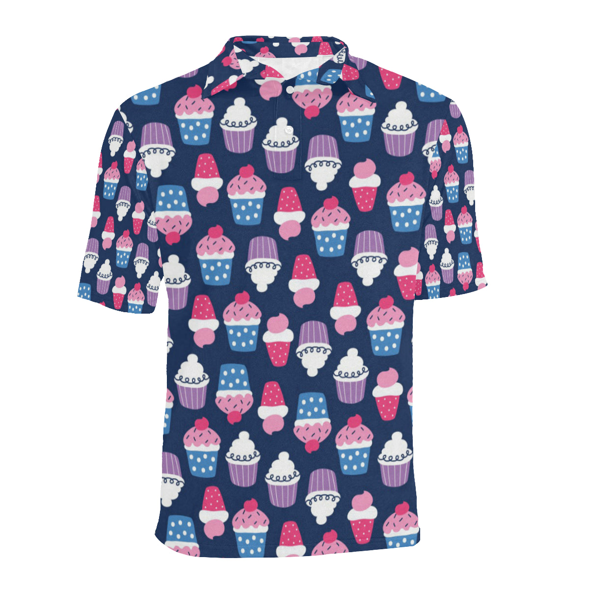 Cupcake Pattern Print Design CP04 Men Polo Shirt