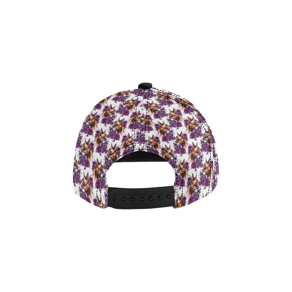 Chihuahua Purple Floral Snapback Cap