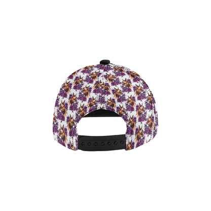 Chihuahua Purple Floral Snapback Cap