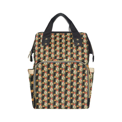 Hawaiian Flower Hula Hibiscus Print Diaper Bag Backpack