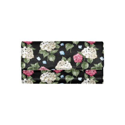 Hydrangea Pattern Print Design HD09 Women's Trifold Wallet