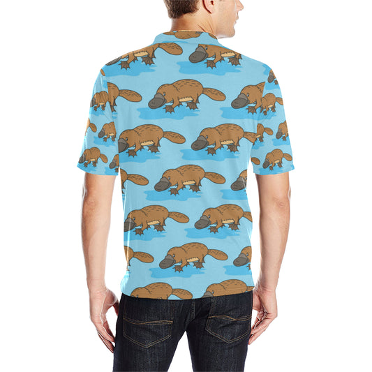Platypus Pattern Print Design A02 Men Polo Shirt