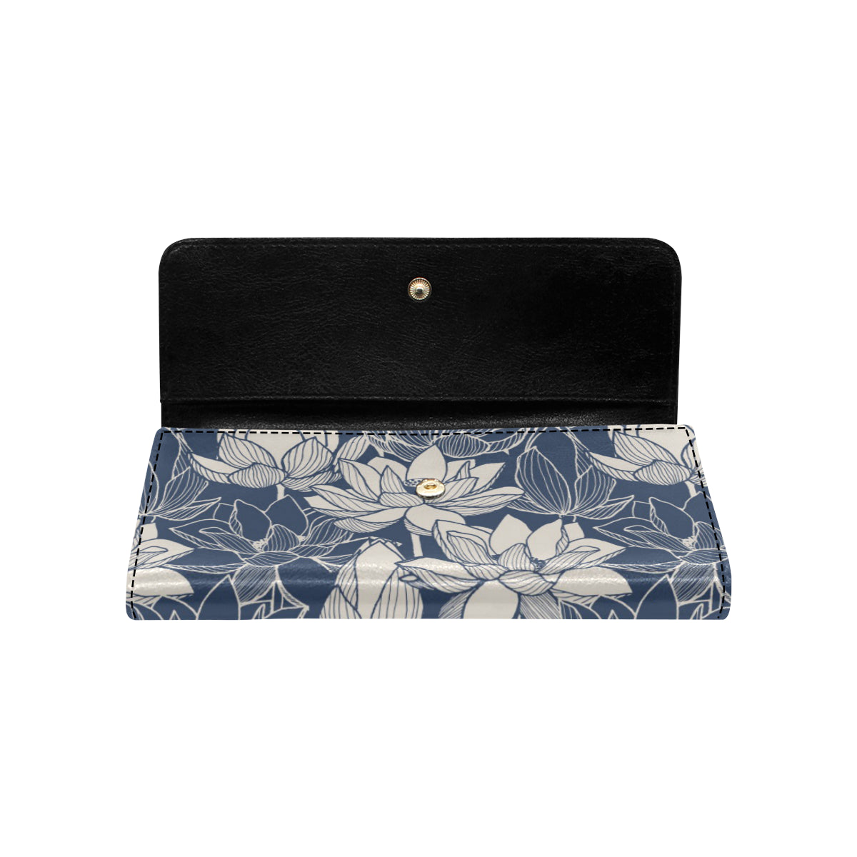 Water Lily Pattern Print Design WL04 Women's Trifold Wallet