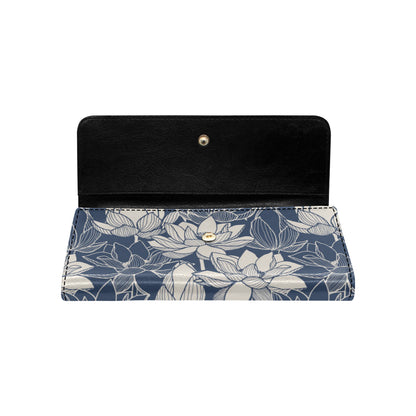 Water Lily Pattern Print Design WL04 Women's Trifold Wallet