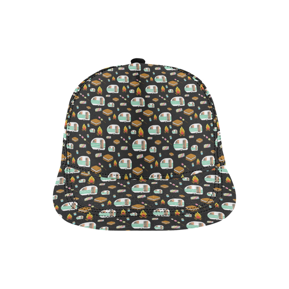 Camper marshmallow Camping Design Print Snapback Cap