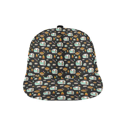 Camper marshmallow Camping Design Print Snapback Cap