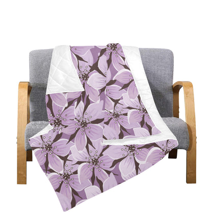 Lilac Pattern Print Design 01 Premium Quilt
