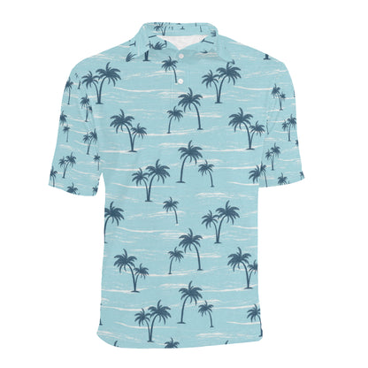 Palm Tree Pattern Print Design PT04 Men Polo Shirt
