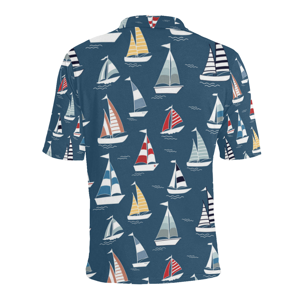 Sailing Ships Pattern Print Design A04 Men Polo Shirt