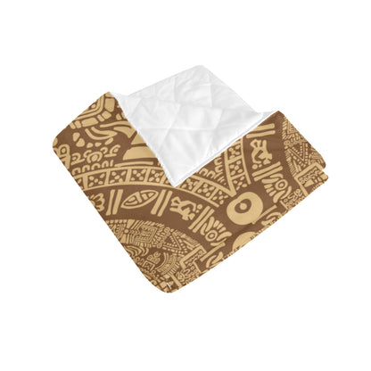 Mayan Pattern Print Design 01 Premium Quilt