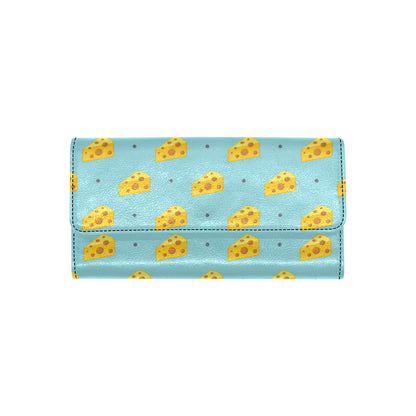 Cheese Pattern Print Design 02 Women's Trifold Wallet