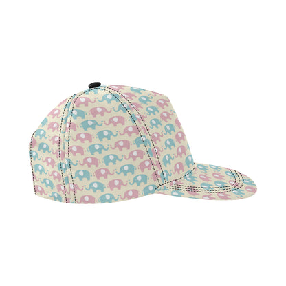 Elephant Baby Pastel Print Pattern Snapback Cap