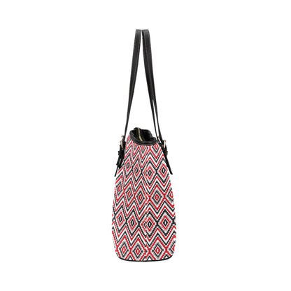Native American Themed Tribal Print Leather Tote Bag