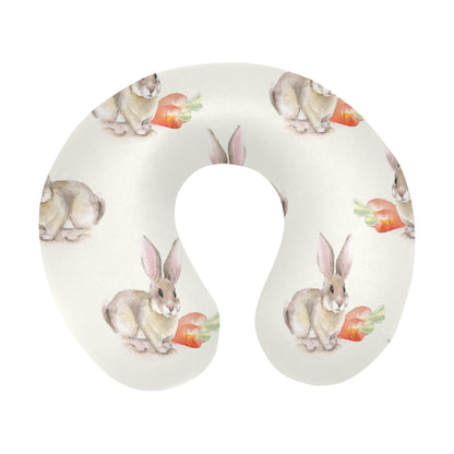 Rabbit Pattern Print Design 01 U-Shaped Travel Neck Pillow