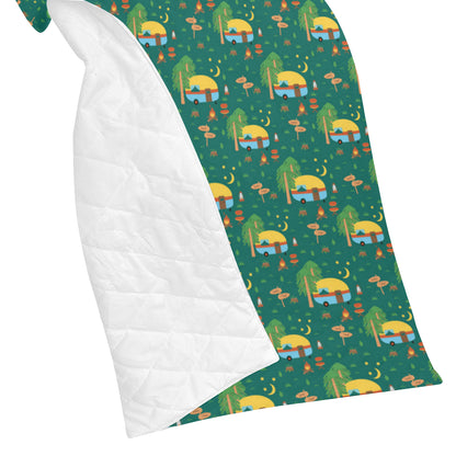 Camping Camper Pattern Print Design 06 Premium Quilt