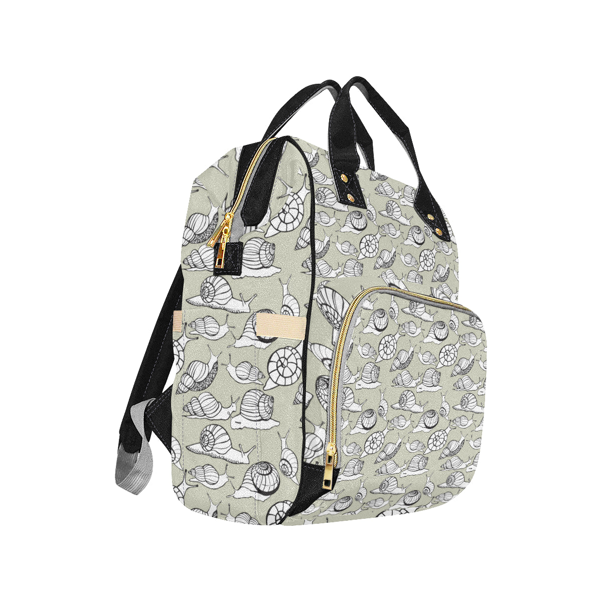 Snail Pattern Print Design 03 Diaper Bag Backpack