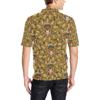 Native Indian Buffalo head Men Polo Shirt